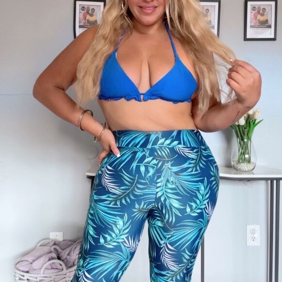 Floral workout leggings with built-in panties / or as a swimsuit PLUS SIZE 2025 - Picture 8 of 12